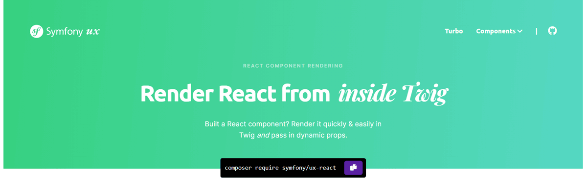 Symfony UX React component screenshot