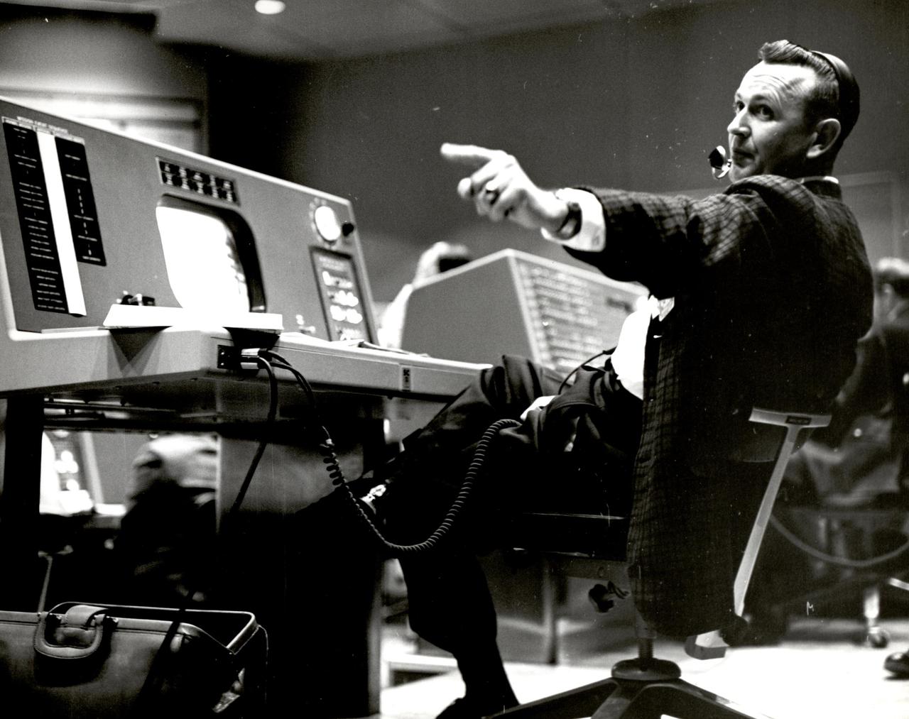 NASA director in ground control 1960s
