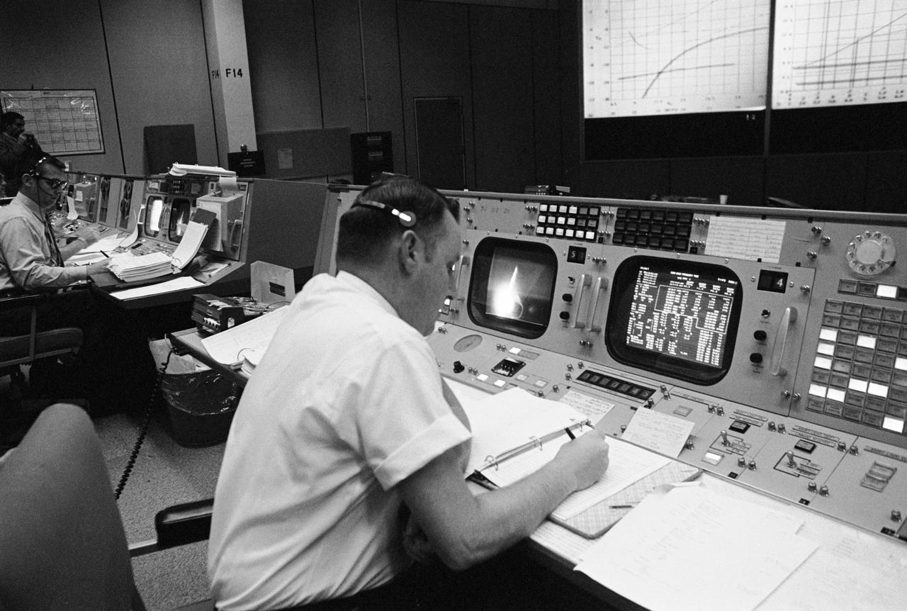 NASA engineer/technician in launch control 1960s