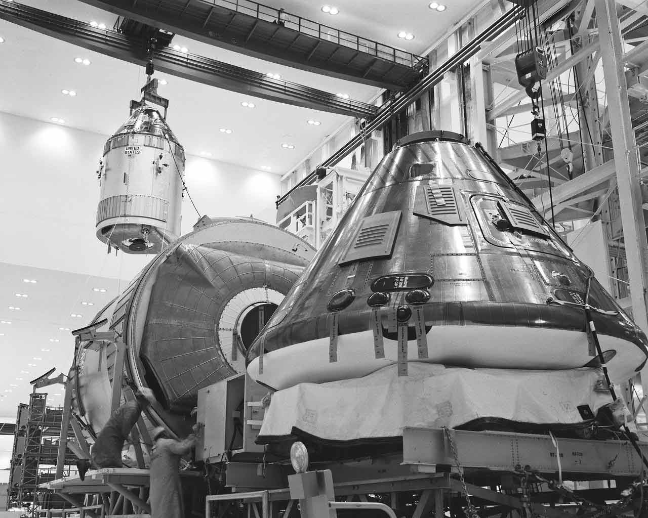 NASA rocket assembly 1960s