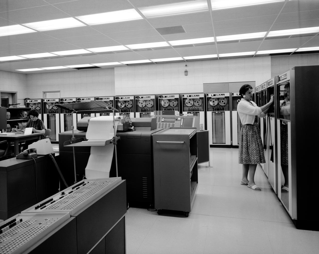 NASA female programmers in computer room 1960s